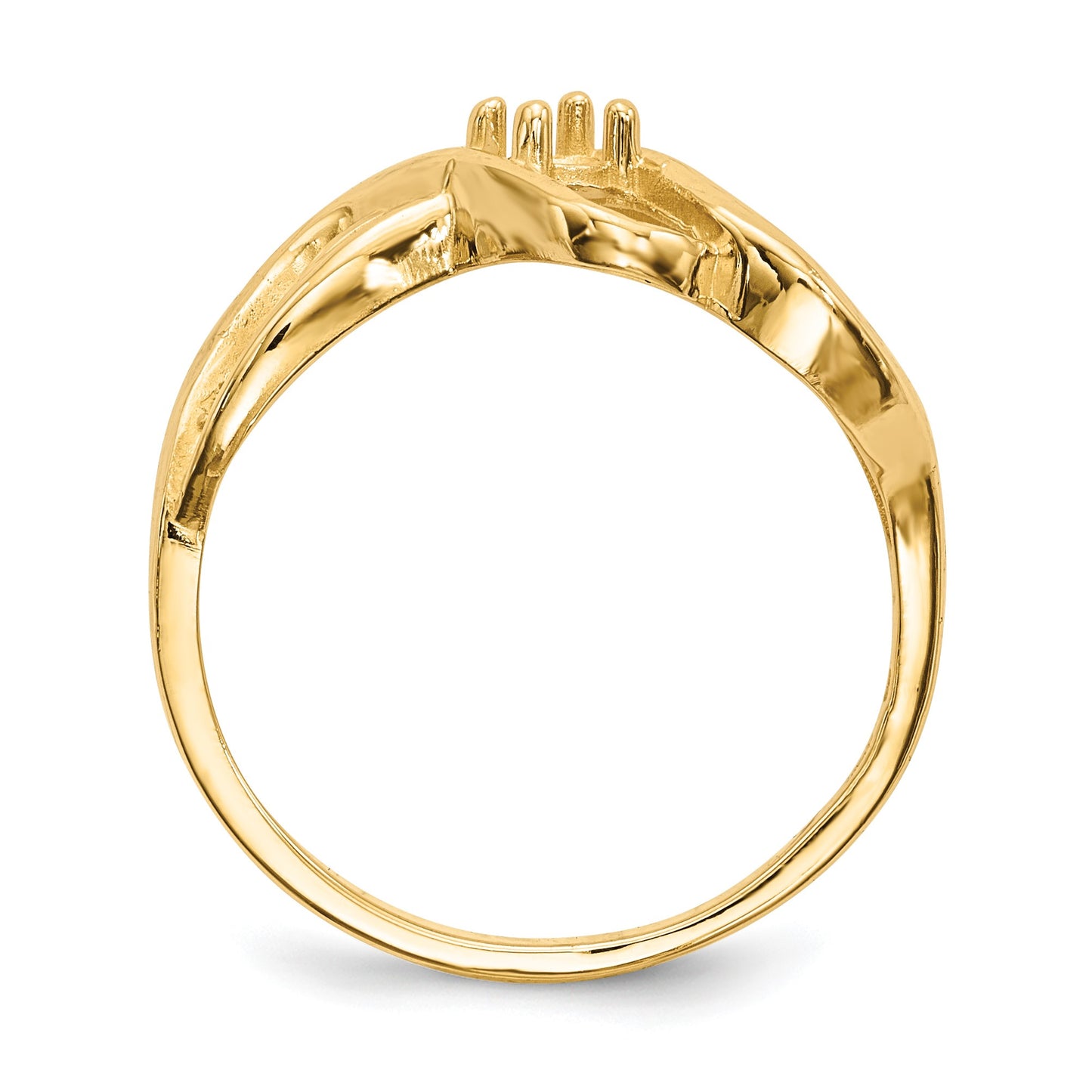 14k Polished 1-Stone Mothers Ring Mounting