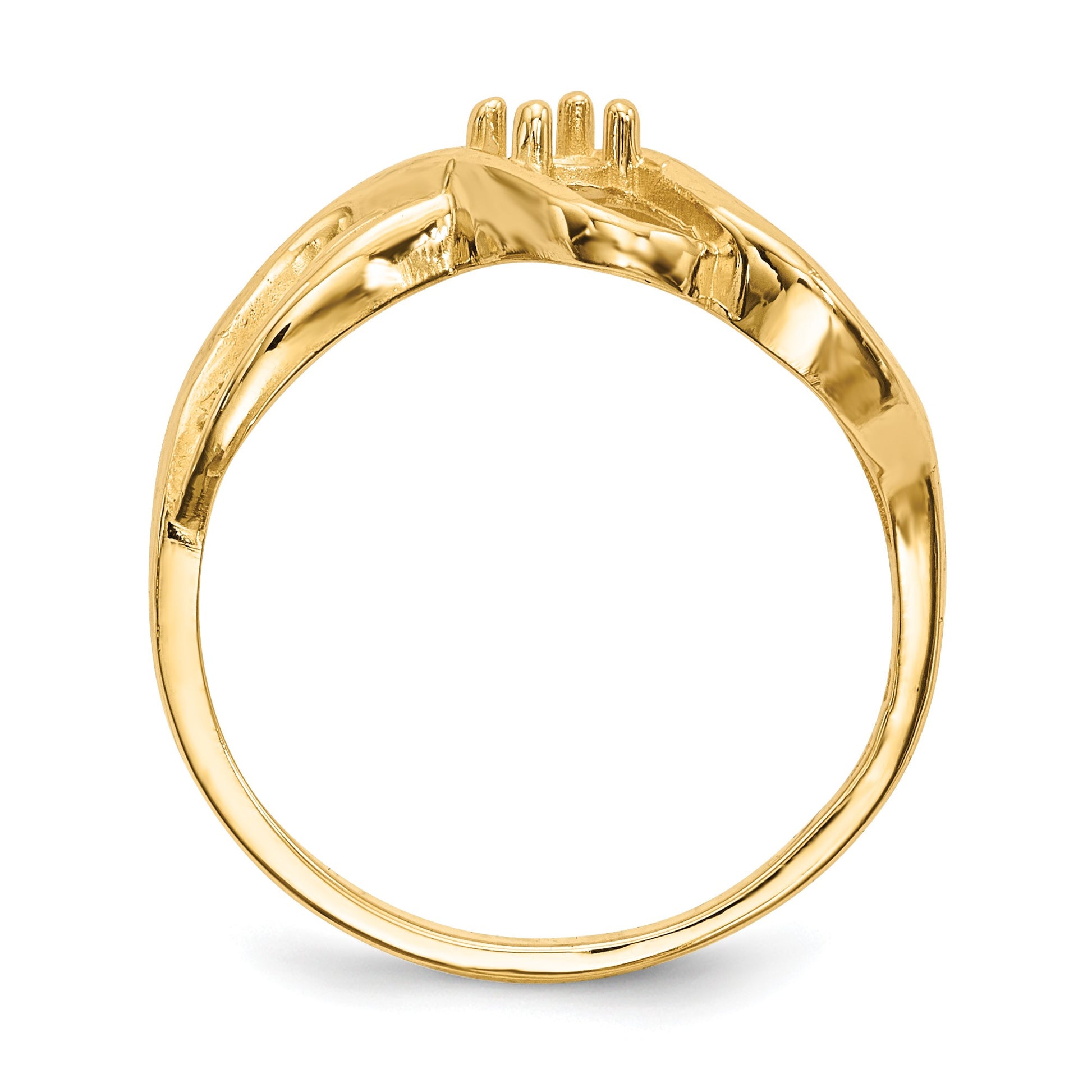 14k Polished 1-Stone Mothers Ring Mounting