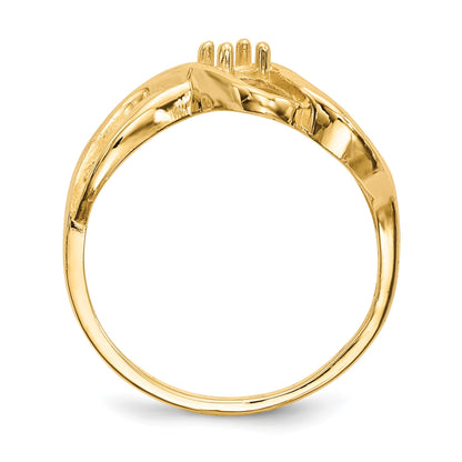 14k Polished 1-Stone Mothers Ring Mounting