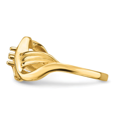 14k Polished 1-Stone Mothers Ring Mounting