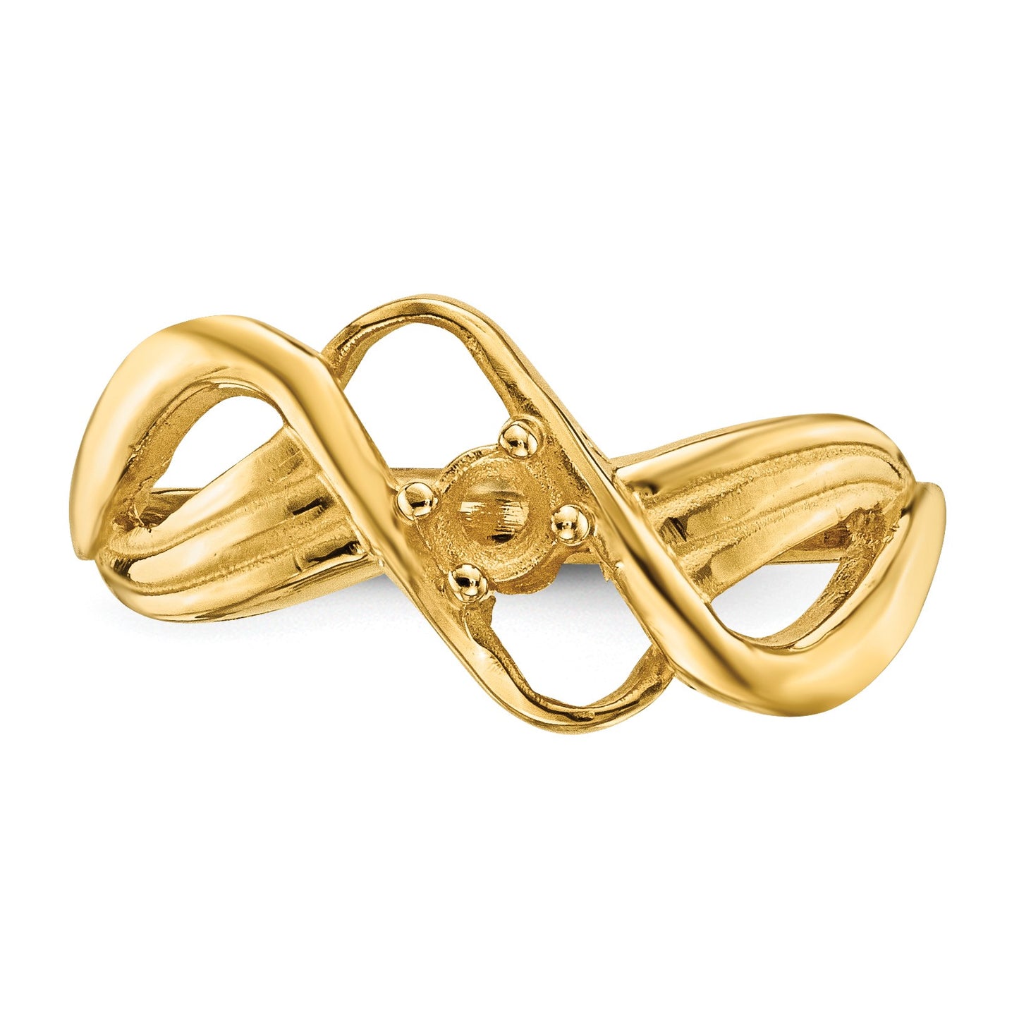 14k Polished 1-Stone Mothers Ring Mounting