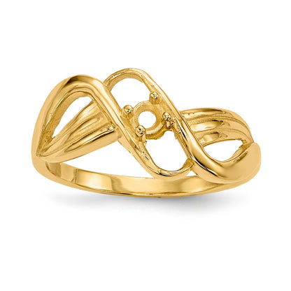 14k Polished 1-Stone Mothers Ring Mounting