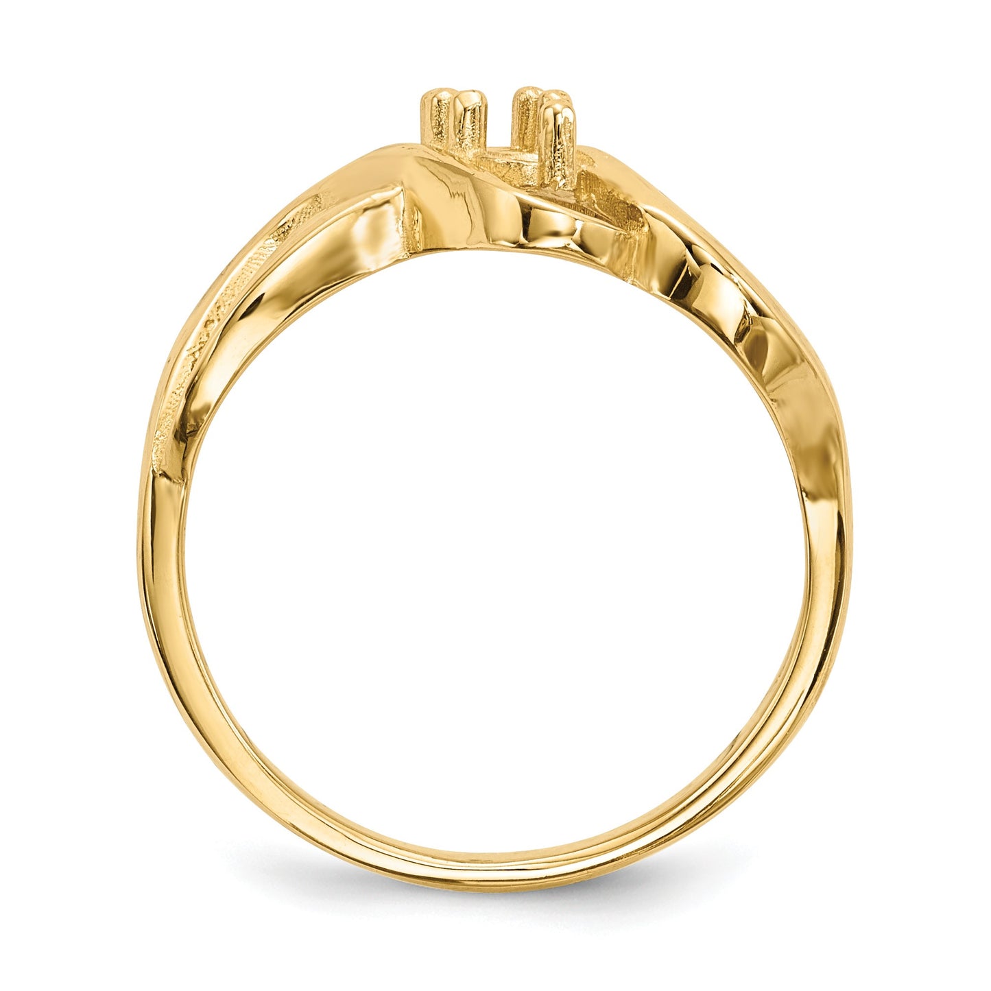 14k Polished 2-Stone Mothers Ring Mounting