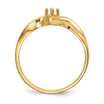 14k Polished 3-Stone Mothers Ring Mounting