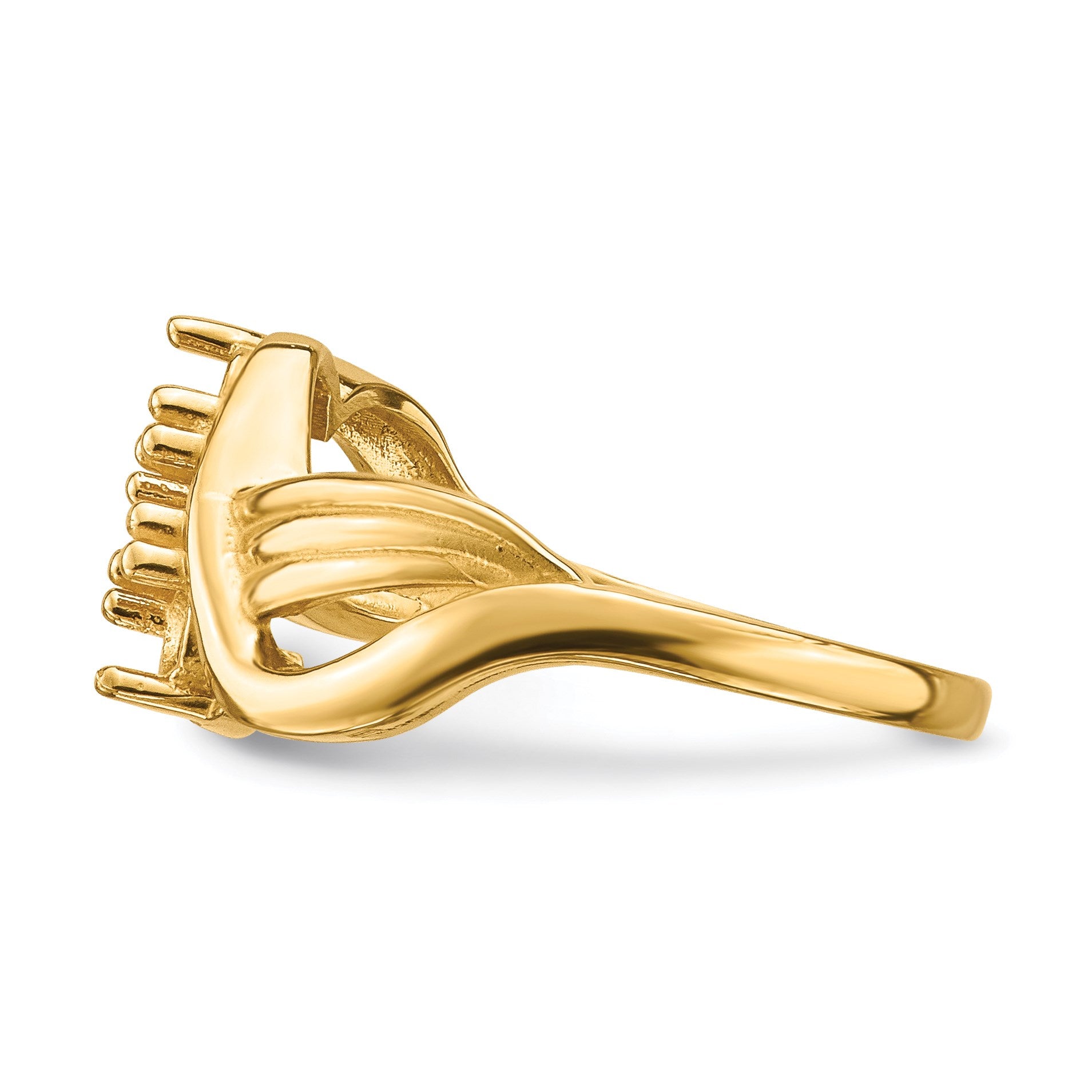 14k Polished 3-Stone Mothers Ring Mounting