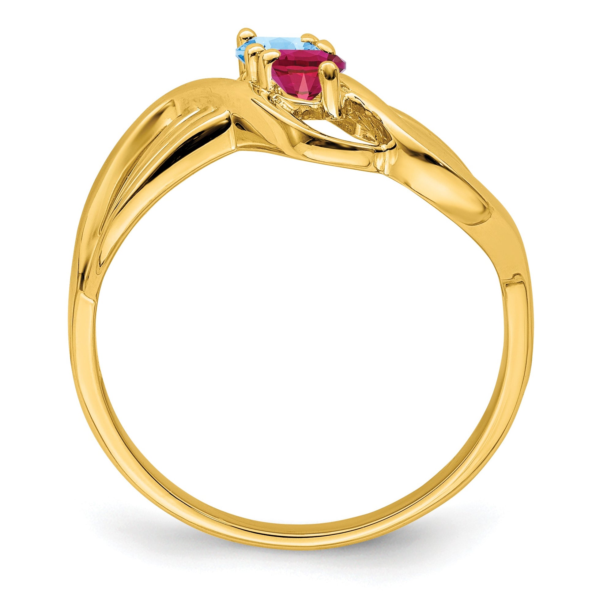 14k Polished 2-Stone Mothers Ring Mounting
