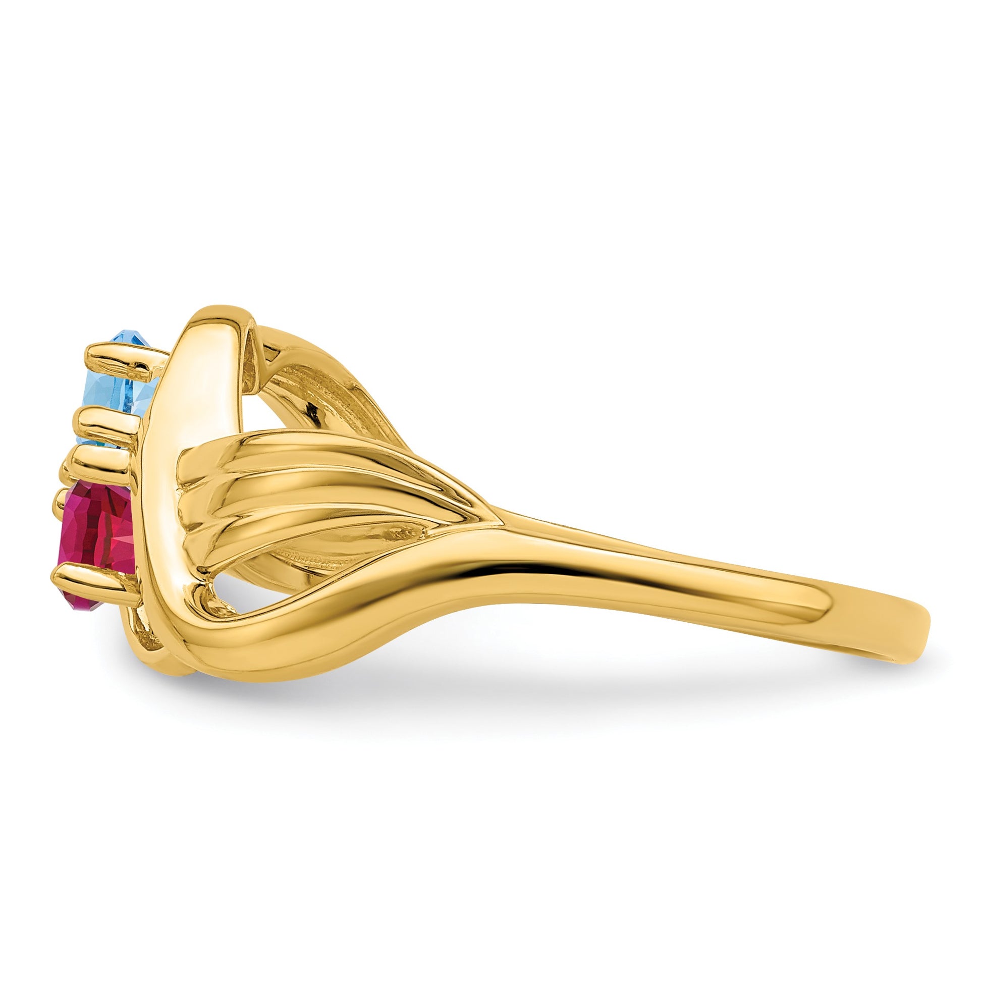 14k Polished 2-Stone Mothers Ring Mounting