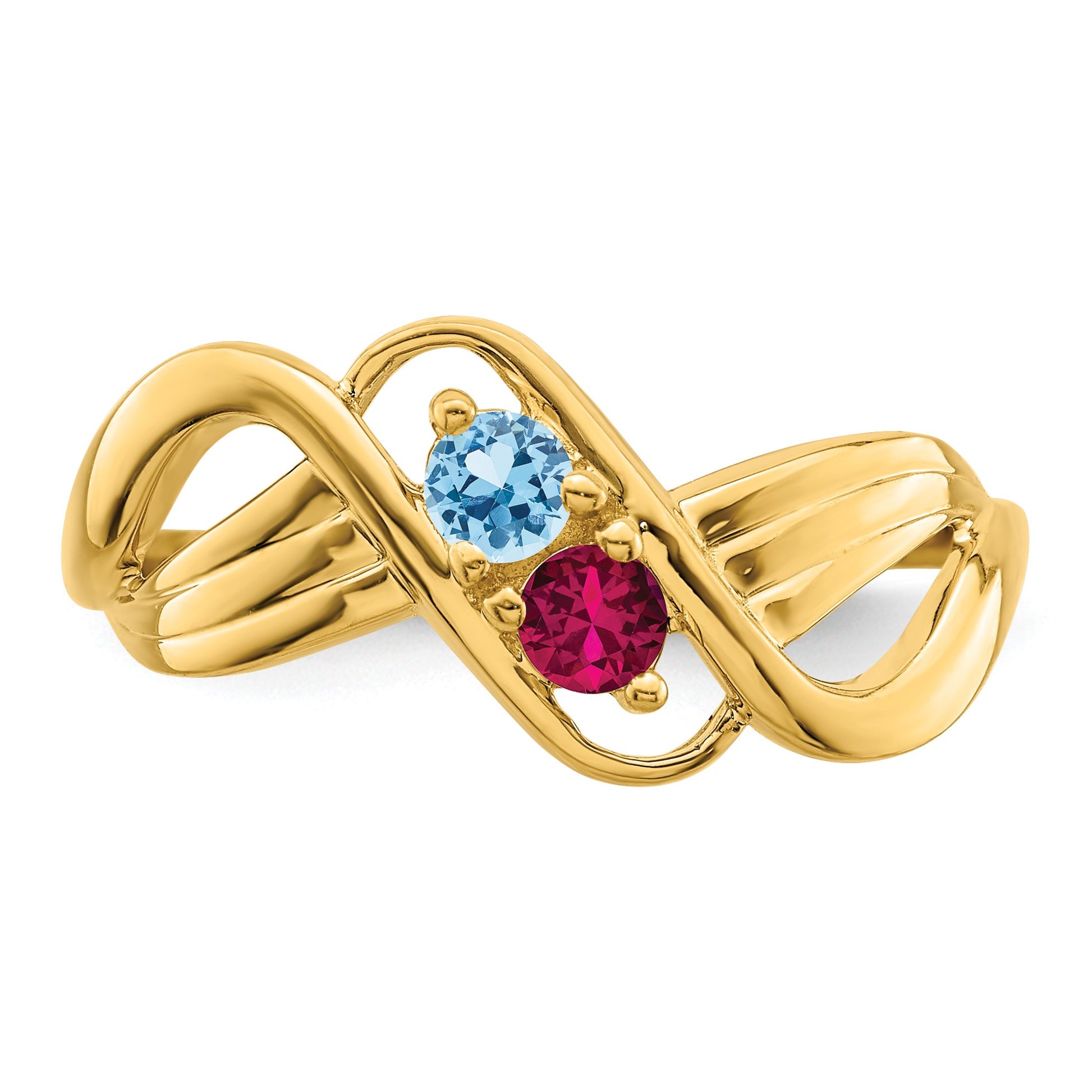14k Polished 2-Stone Mothers Ring Mounting