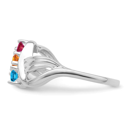 Sterling Silver Rhodium-plated Family Jewelry Mounting