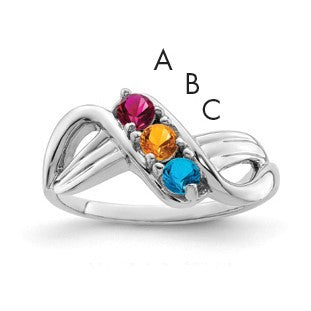Sterling Silver Rhodium-plated Family Jewelry Mounting