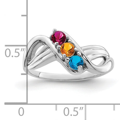 Sterling Silver Rhodium-plated Family Jewelry Mounting