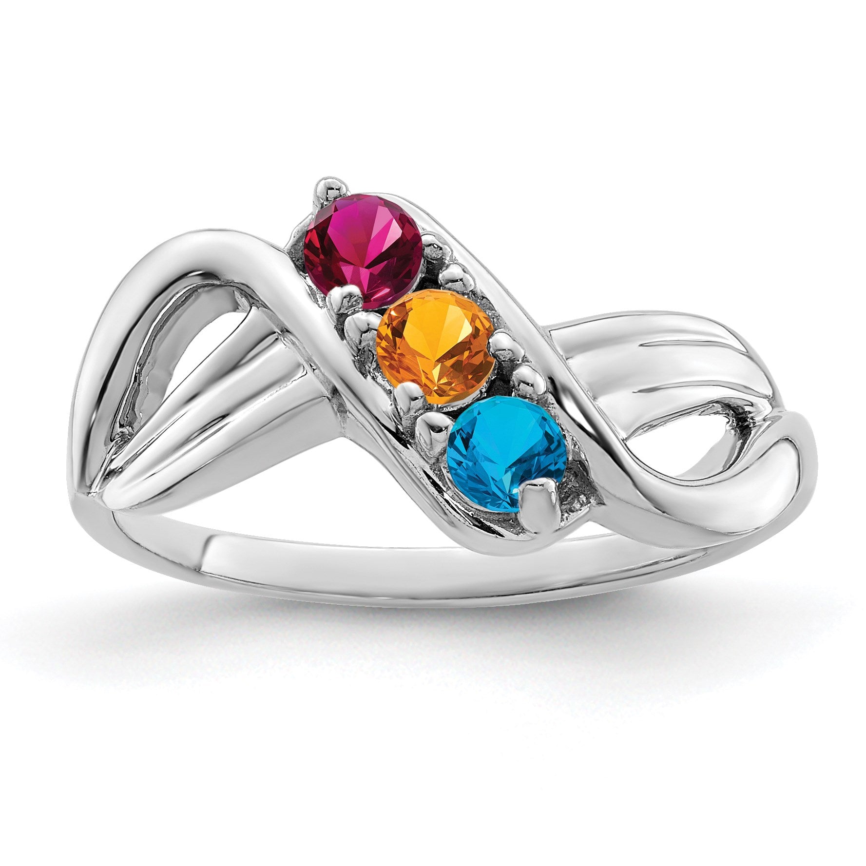 Sterling Silver Rhodium-plated Family Jewelry Mounting