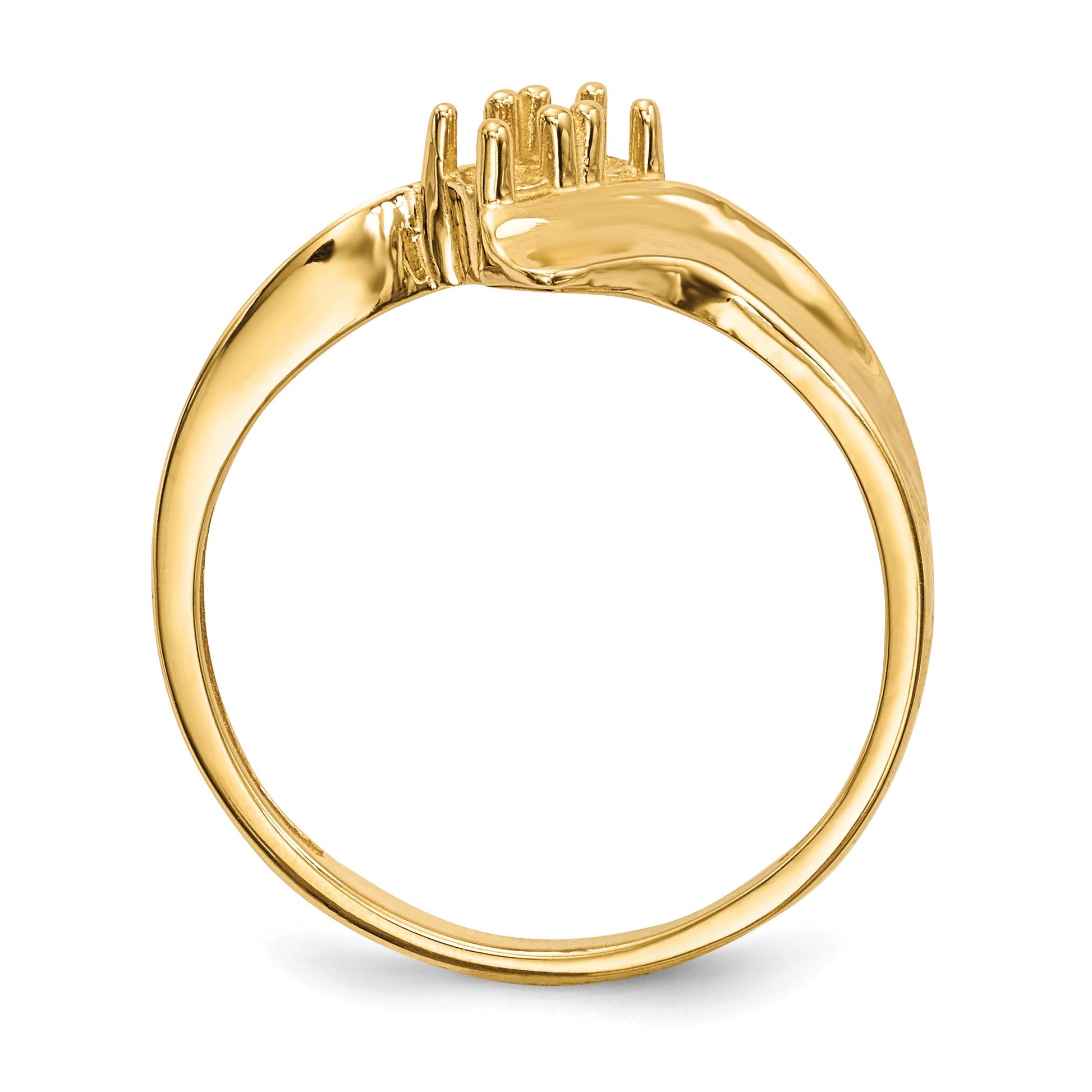 14k Polished 2-Stone Mothers Ring Mounting