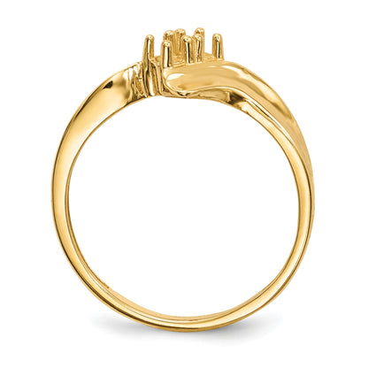 14k Polished 2-Stone Mothers Ring Mounting