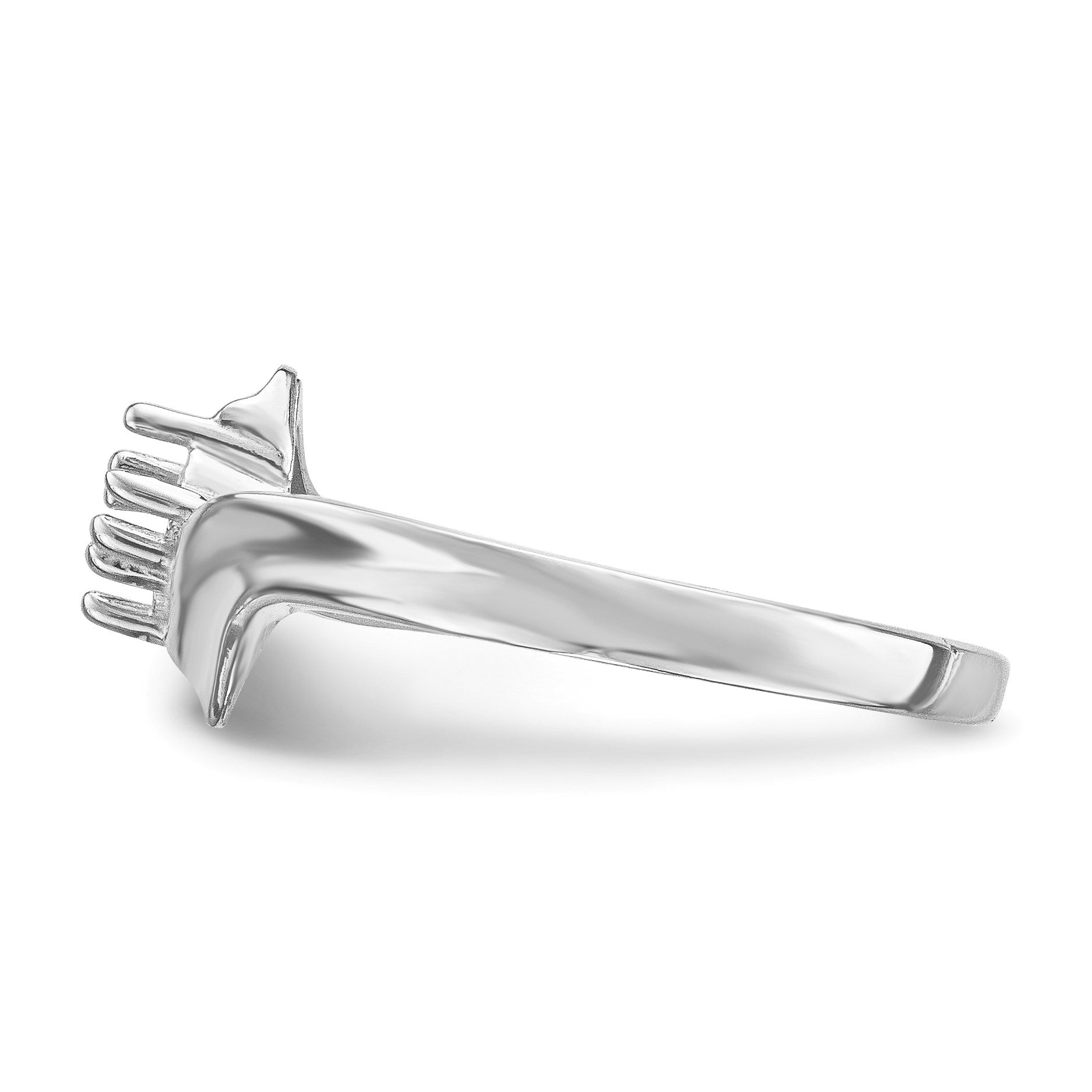 14k White Gold Polished 2-Stone Mothers Ring Mounting