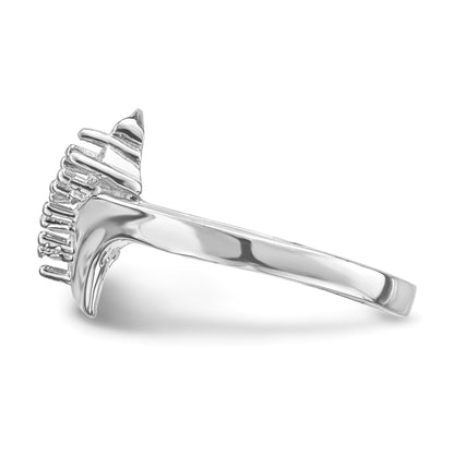 14k White Gold Polished 4-Stone Mothers Ring Mounting