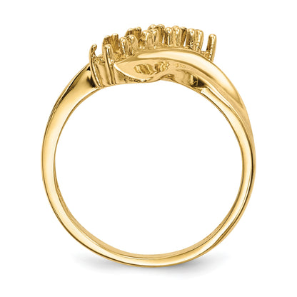 14k Polished 5-Stone Mothers Ring Mounting