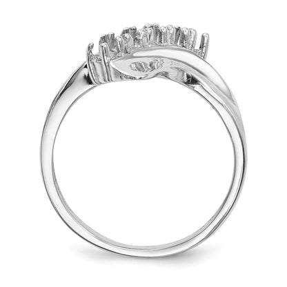 14k White Gold Polished 5-Stone Mothers Ring Mounting