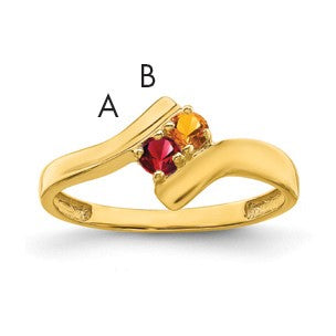 14k Polished 2-Stone Mothers Ring Mounting