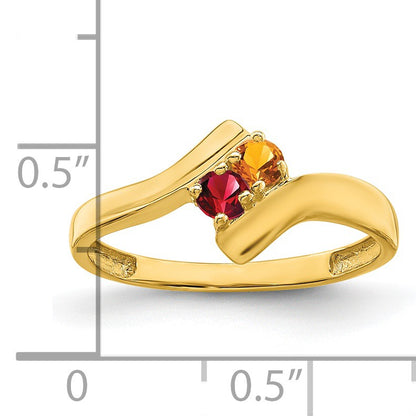 14k Polished 2-Stone Mothers Ring Mounting