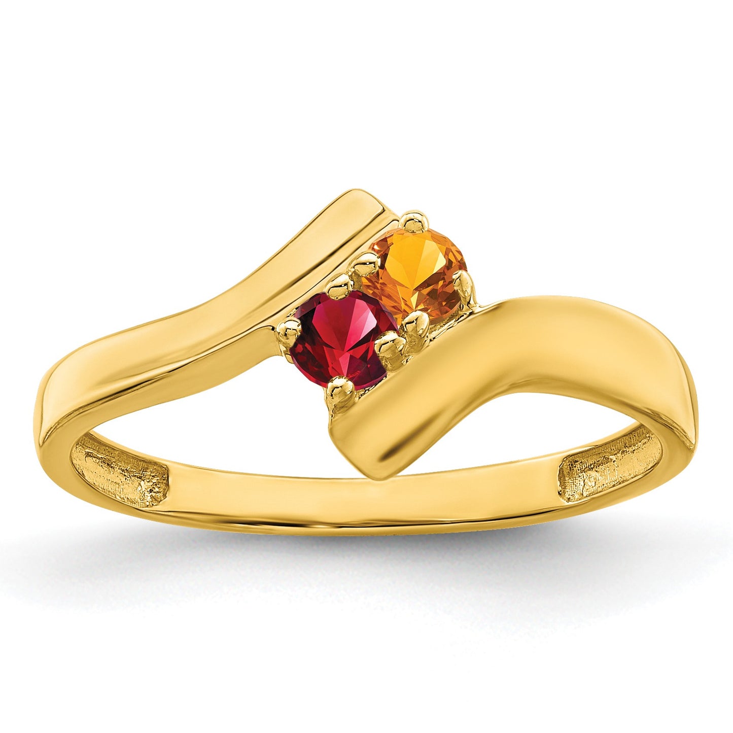14k Polished 2-Stone Mothers Ring Mounting