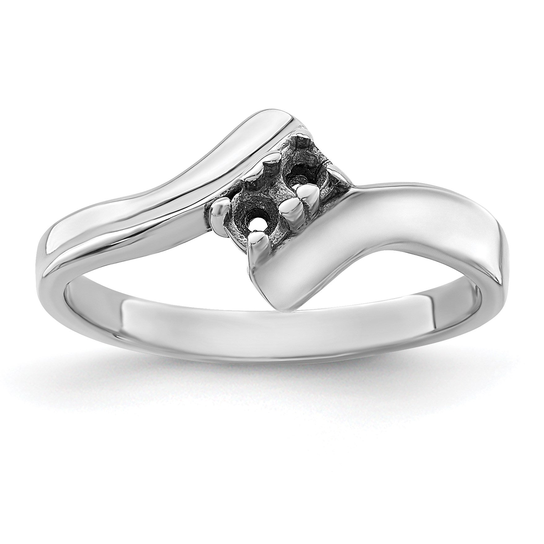 Sterling Silver Rhodium-plated Family Jewelry Mounting