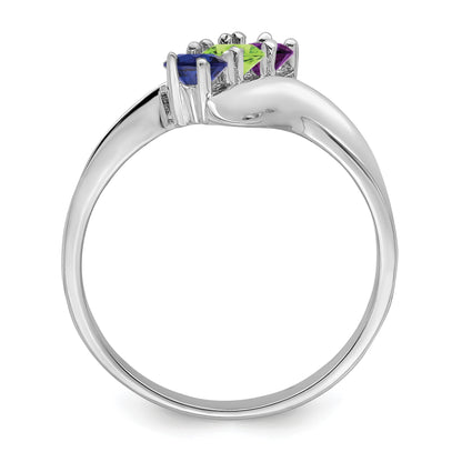 Sterling Silver Rhodium-plated Family Jewelry Mounting