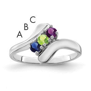 Sterling Silver Rhodium-plated Family Jewelry Mounting