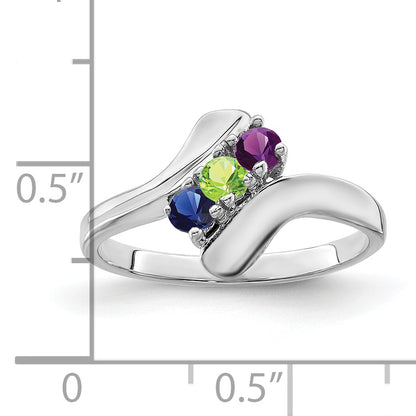 Sterling Silver Rhodium-plated Family Jewelry Mounting