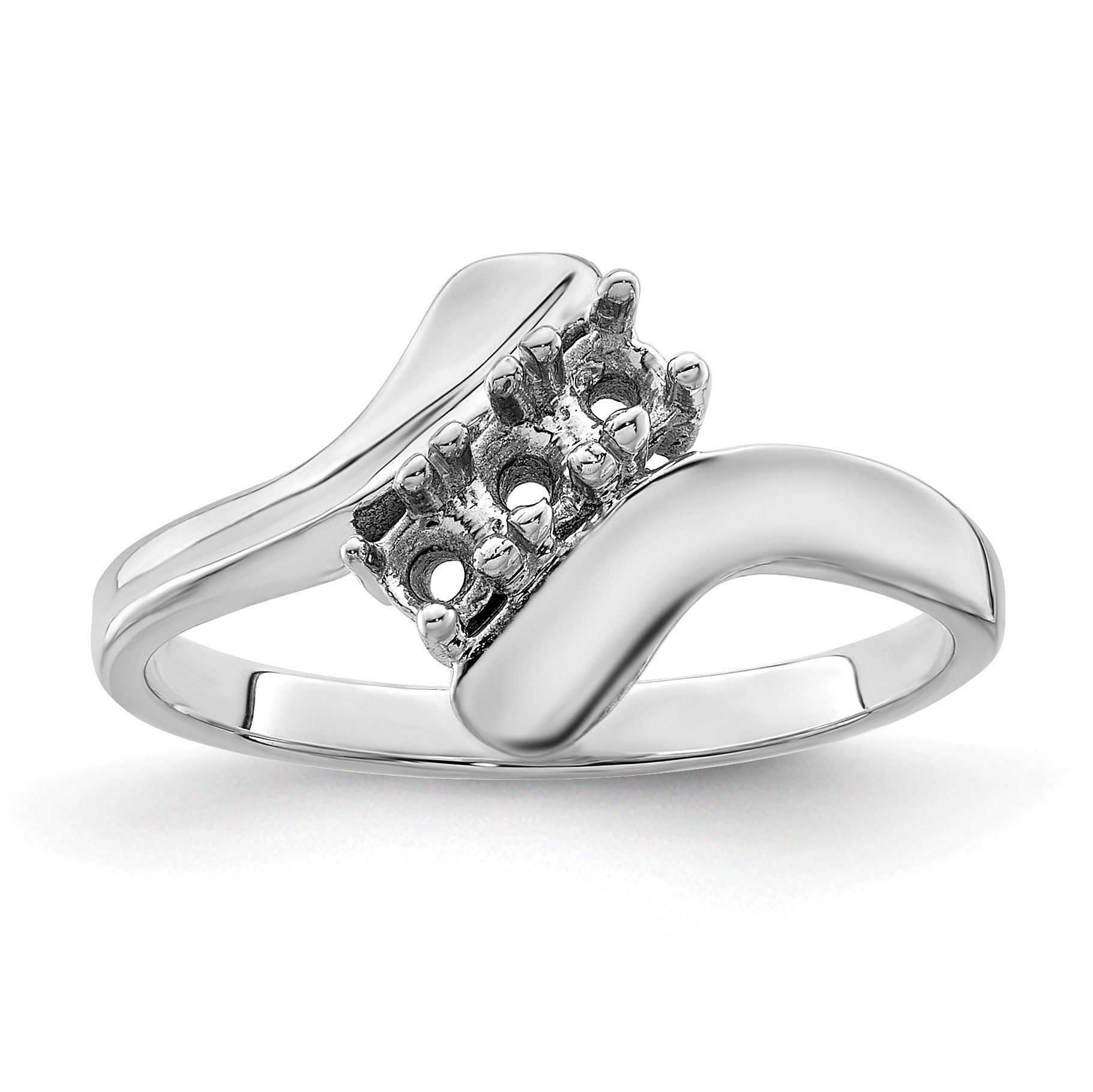 Sterling Silver Rhodium-plated Family Jewelry Mounting
