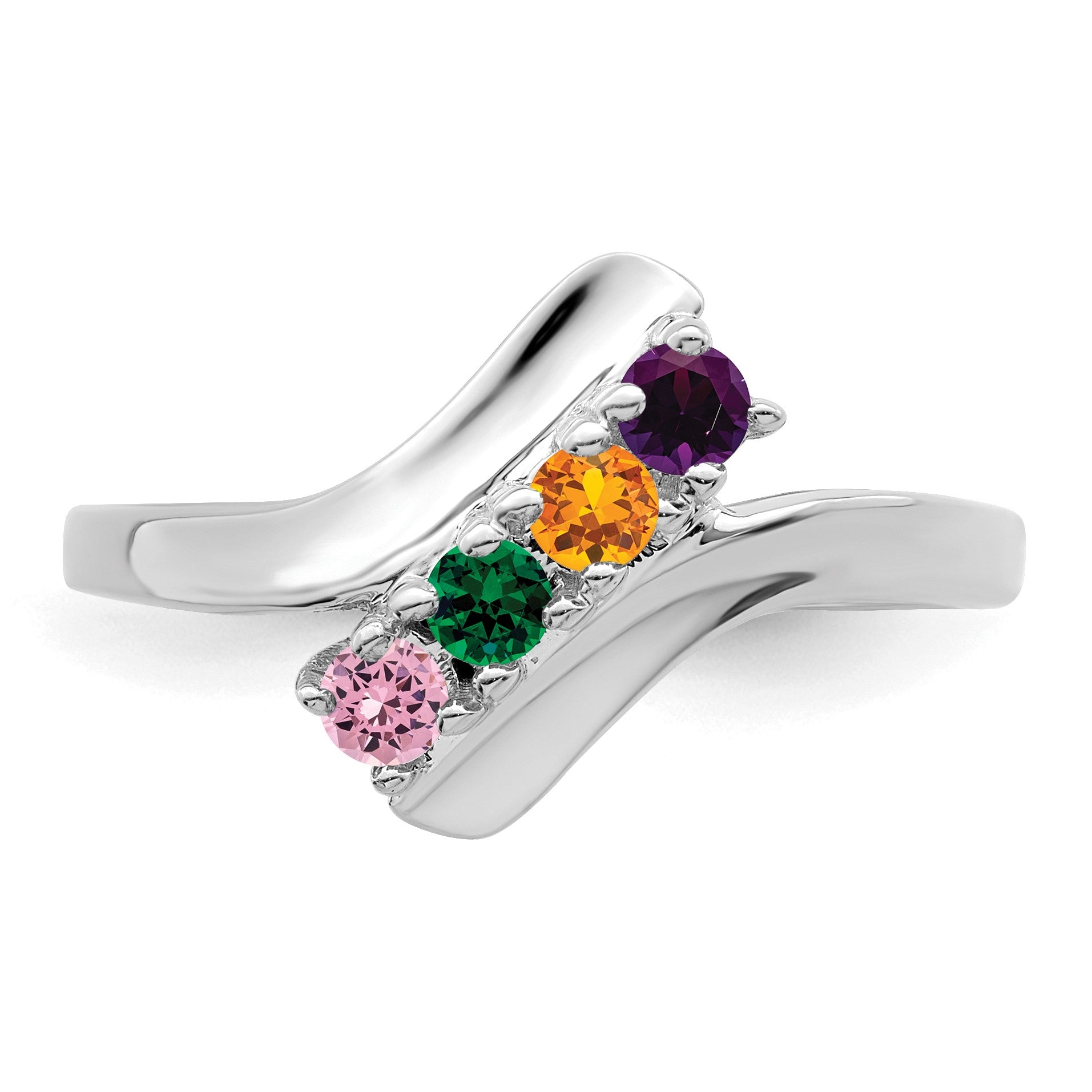 Sterling Silver Rhodium-plated Family Jewelry Mounting