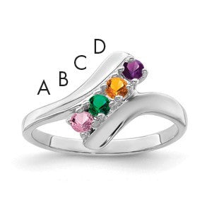 Sterling Silver Rhodium-plated Family Jewelry Mounting
