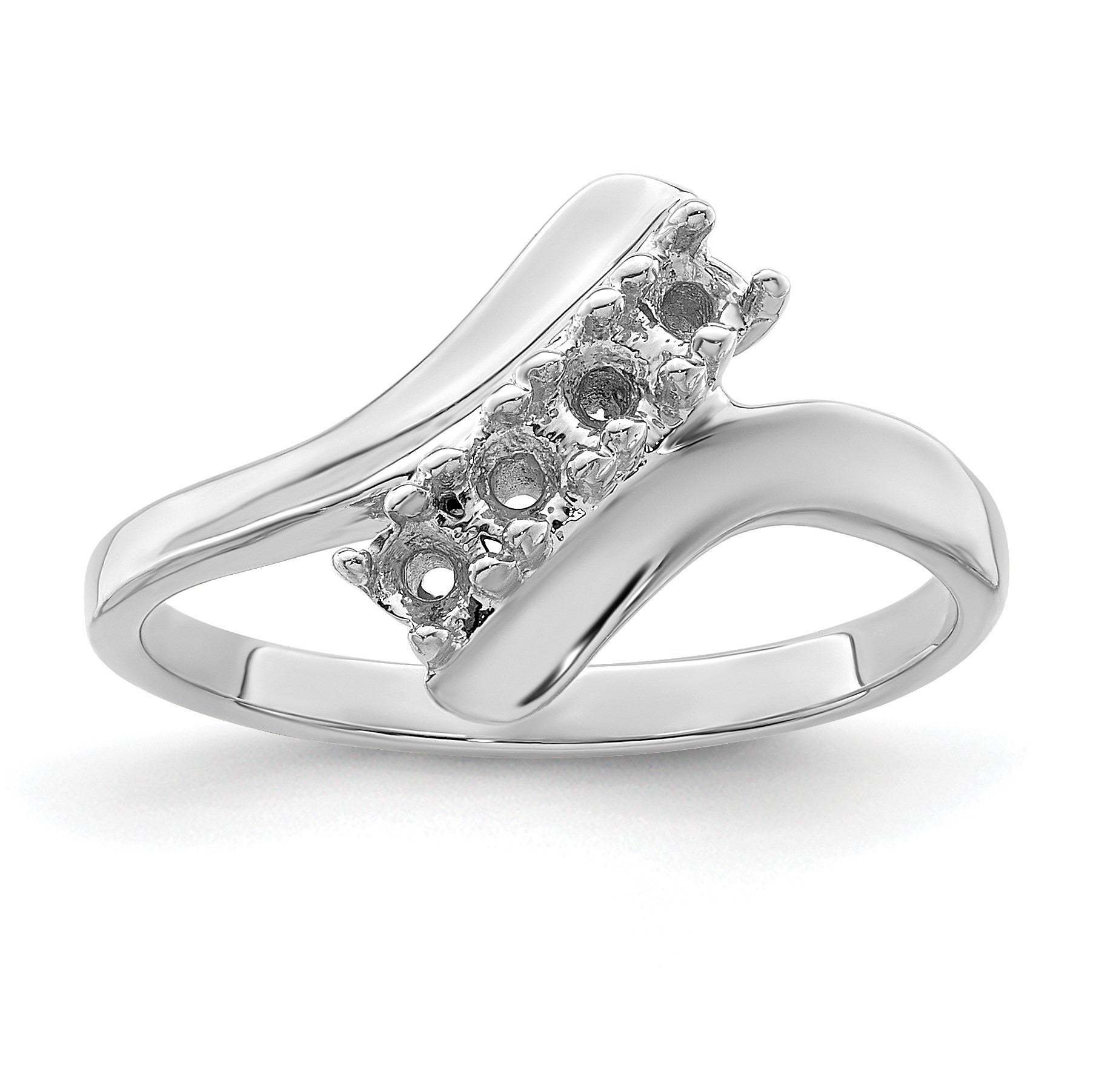 Sterling Silver Rhodium-plated Family Jewelry Mounting