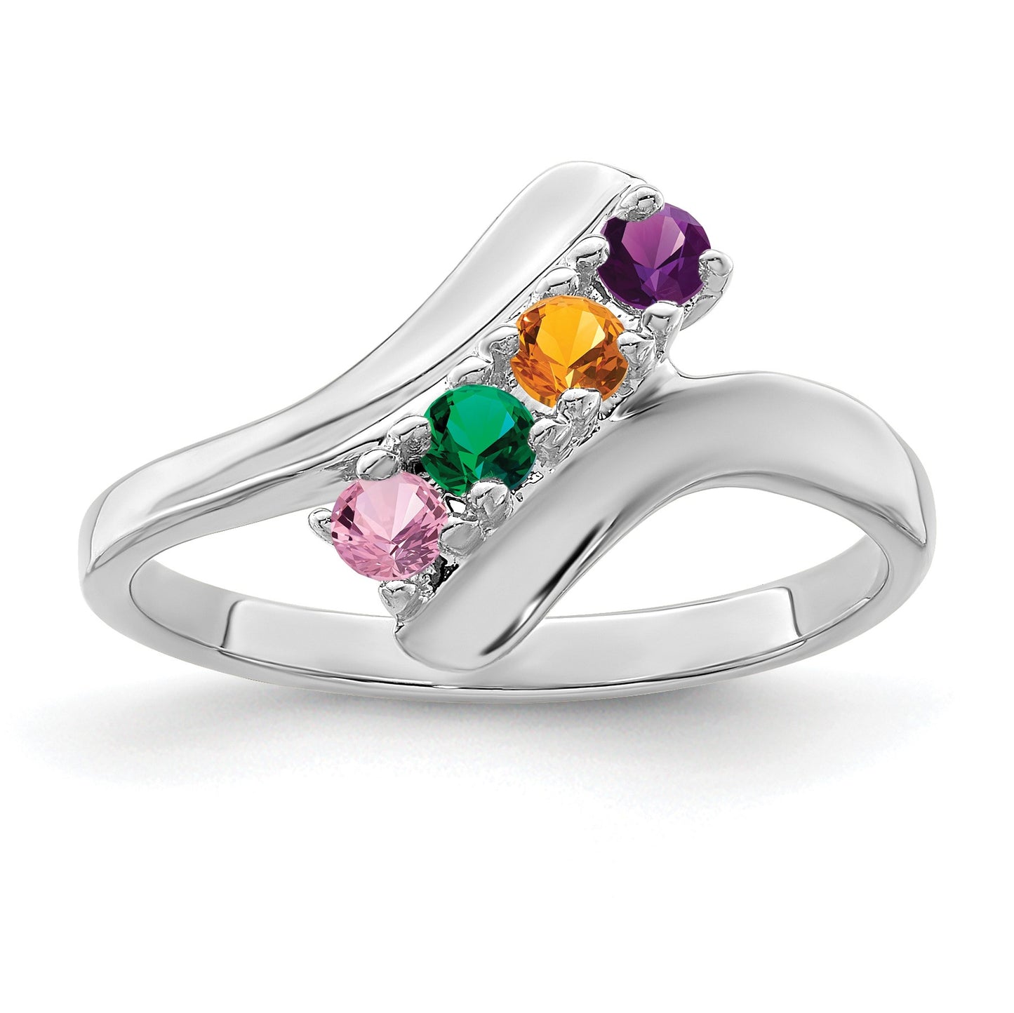 Sterling Silver Rhodium-plated Family Jewelry Mounting