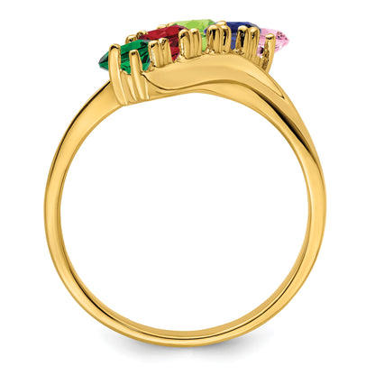 14k Polished 5-Stone Mothers Ring Mounting