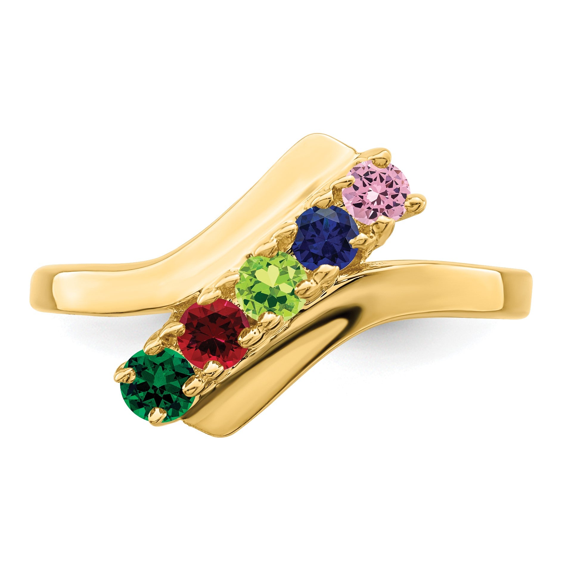 14k Polished 5-Stone Mothers Ring Mounting