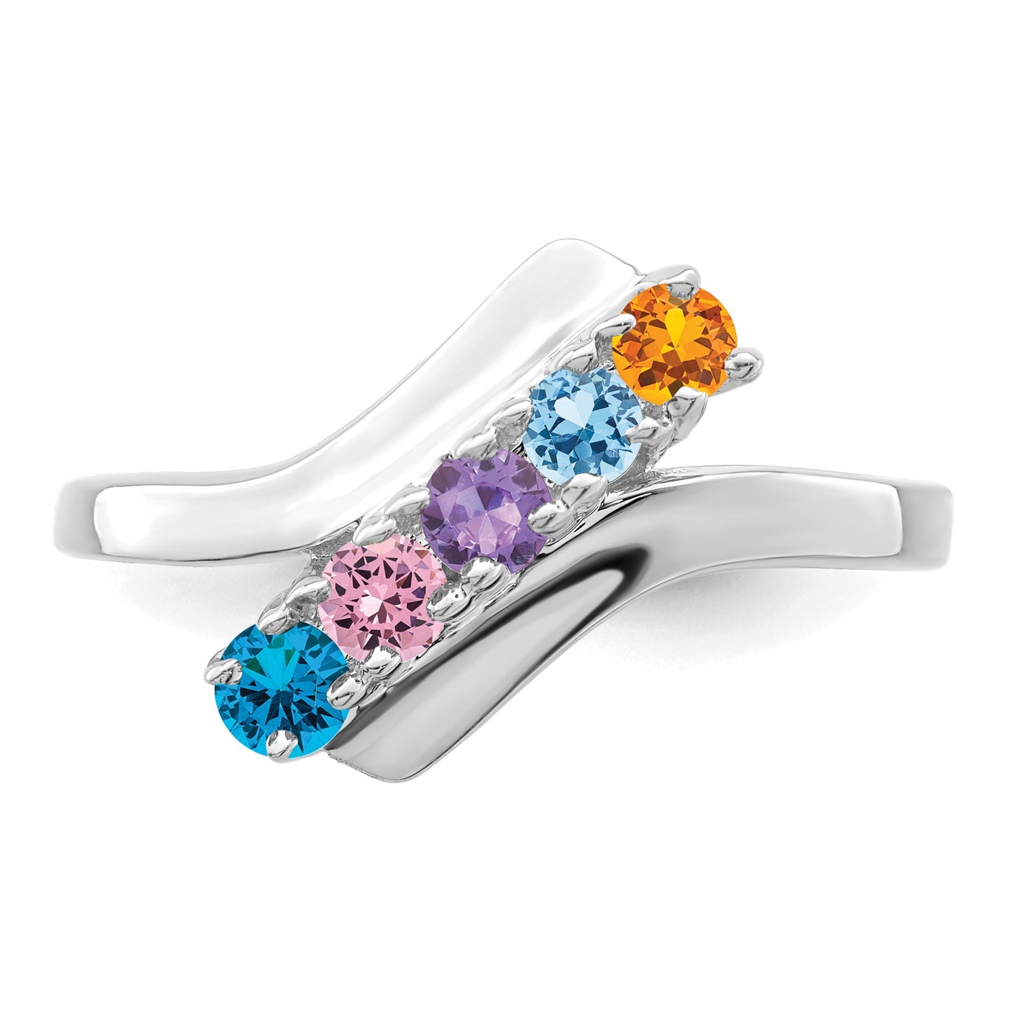 Sterling Silver Rhodium-plated Family Jewelry Mounting