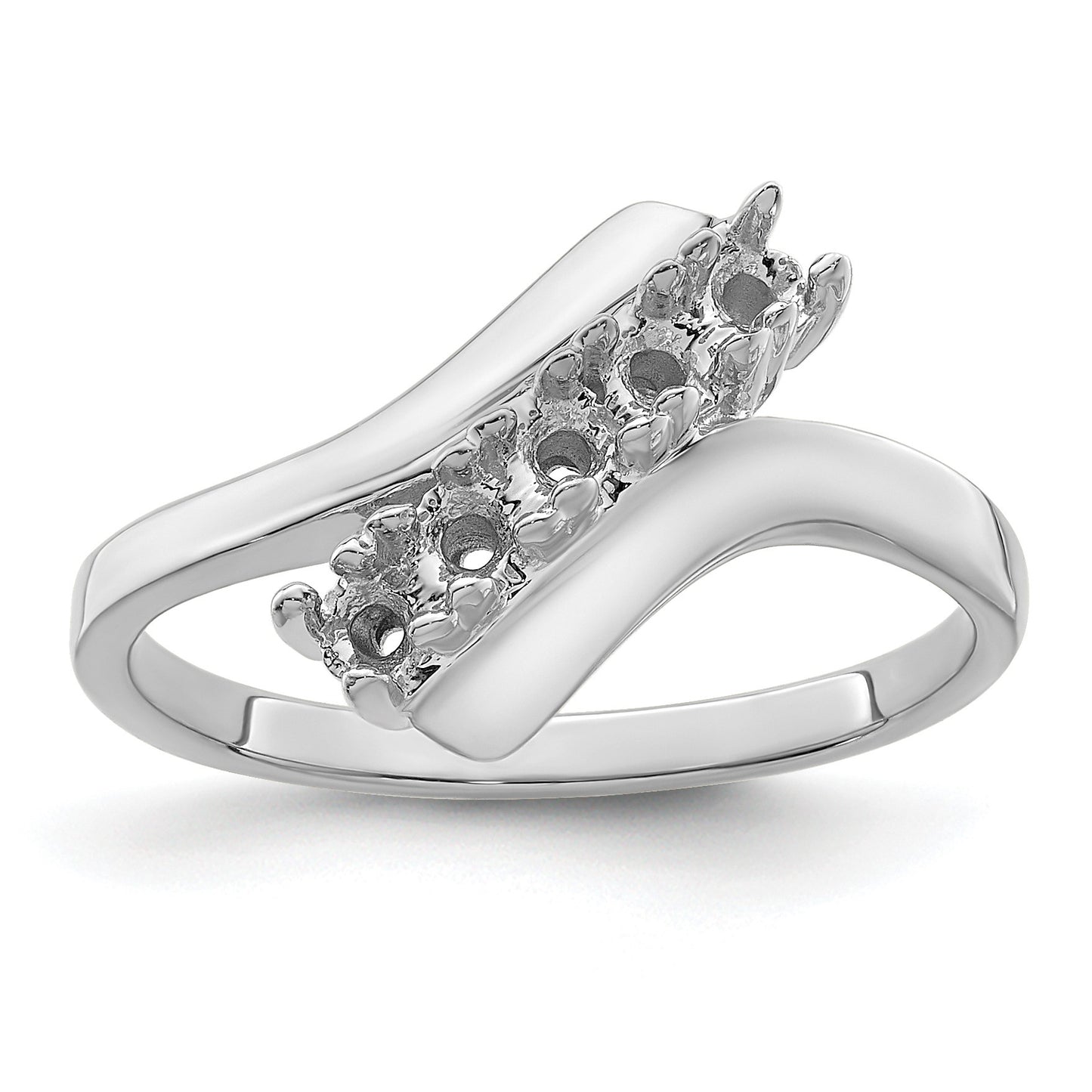 Sterling Silver Rhodium-plated Family Jewelry Mounting