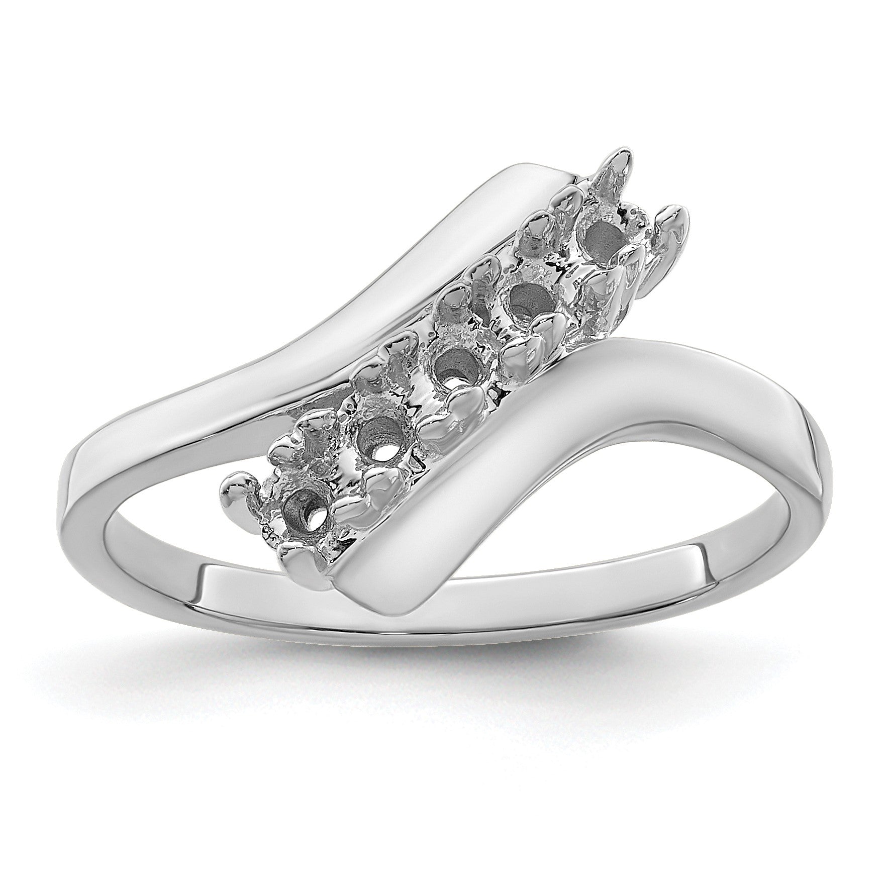 Sterling Silver Rhodium-plated Family Jewelry Mounting