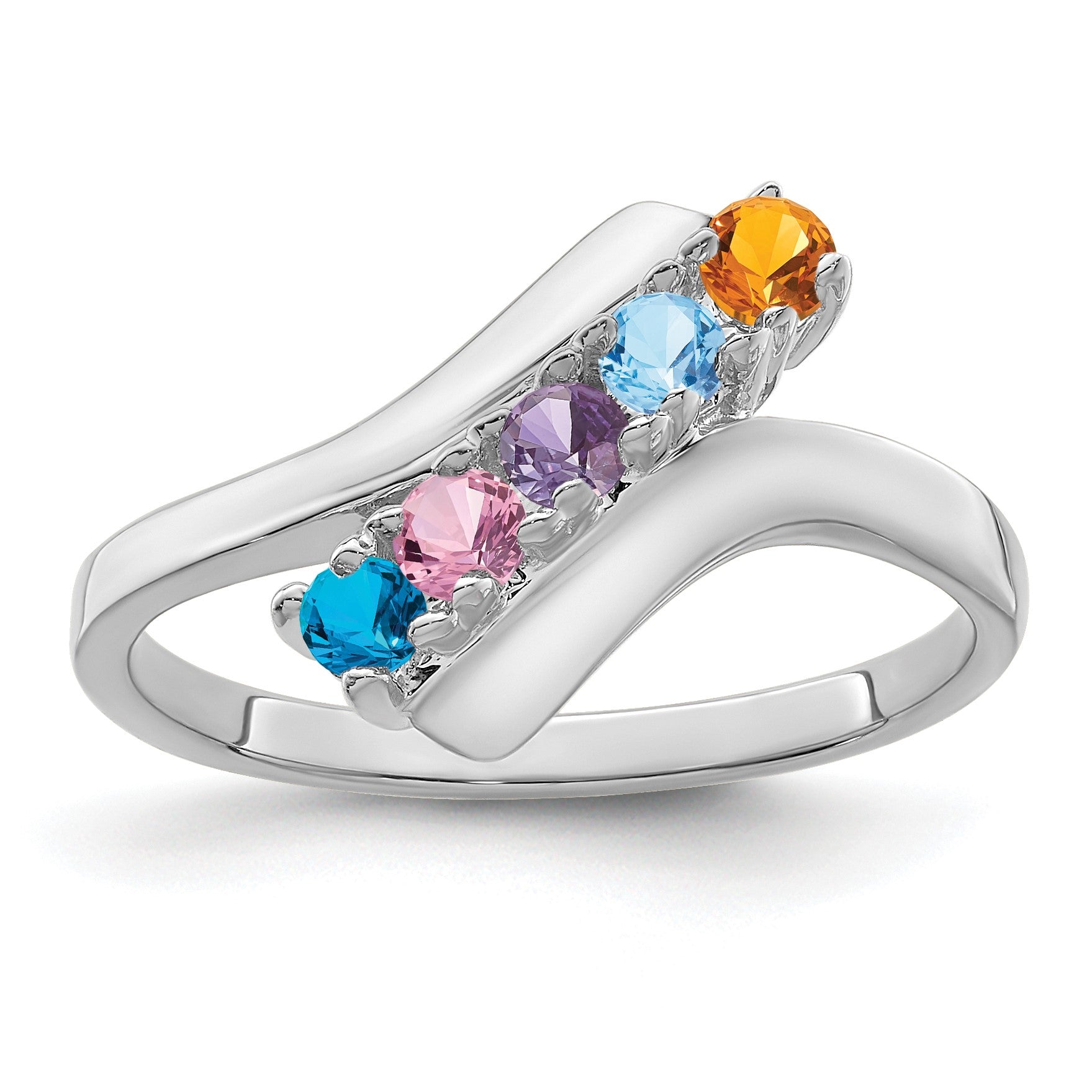Sterling Silver Rhodium-plated Family Jewelry Mounting