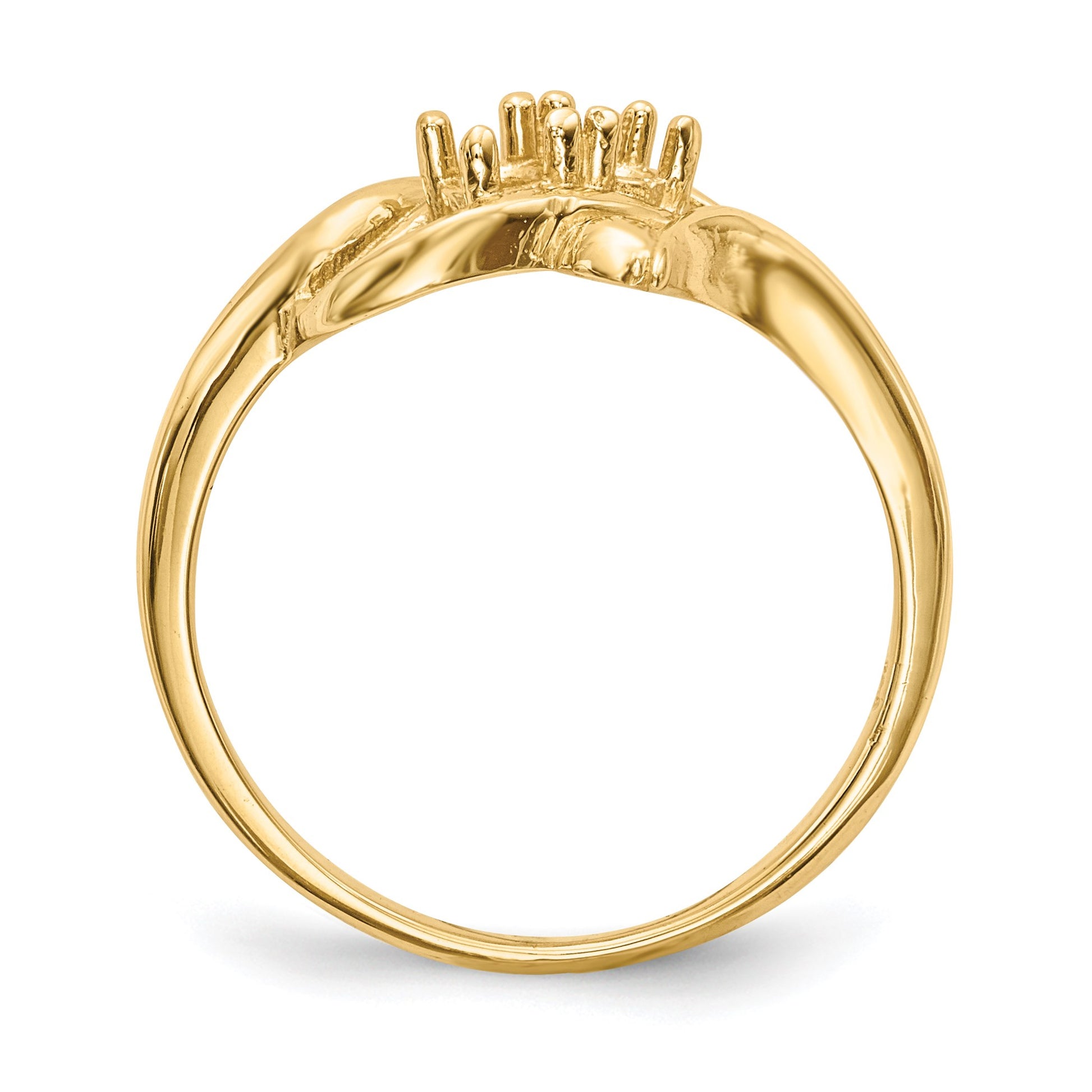 14k Polished 2-Stone Mothers Ring Mounting