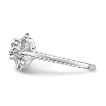 14k White Gold Polished 2-Stone Mothers Ring Mounting