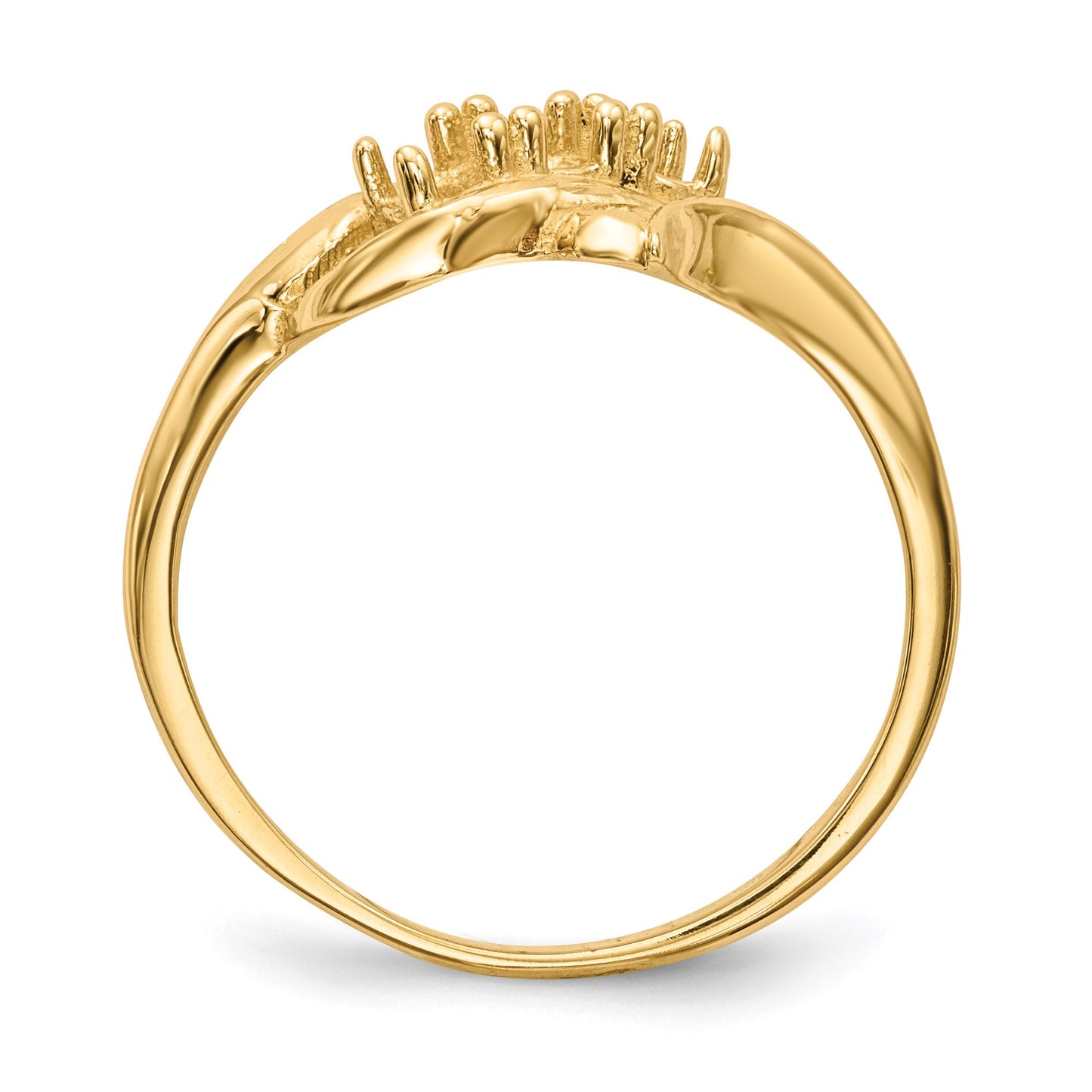 14k Polished 3-Stone Mothers Ring Mounting