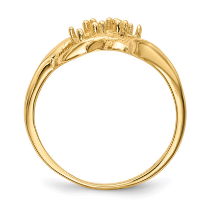 14k Polished 3-Stone Mothers Ring Mounting