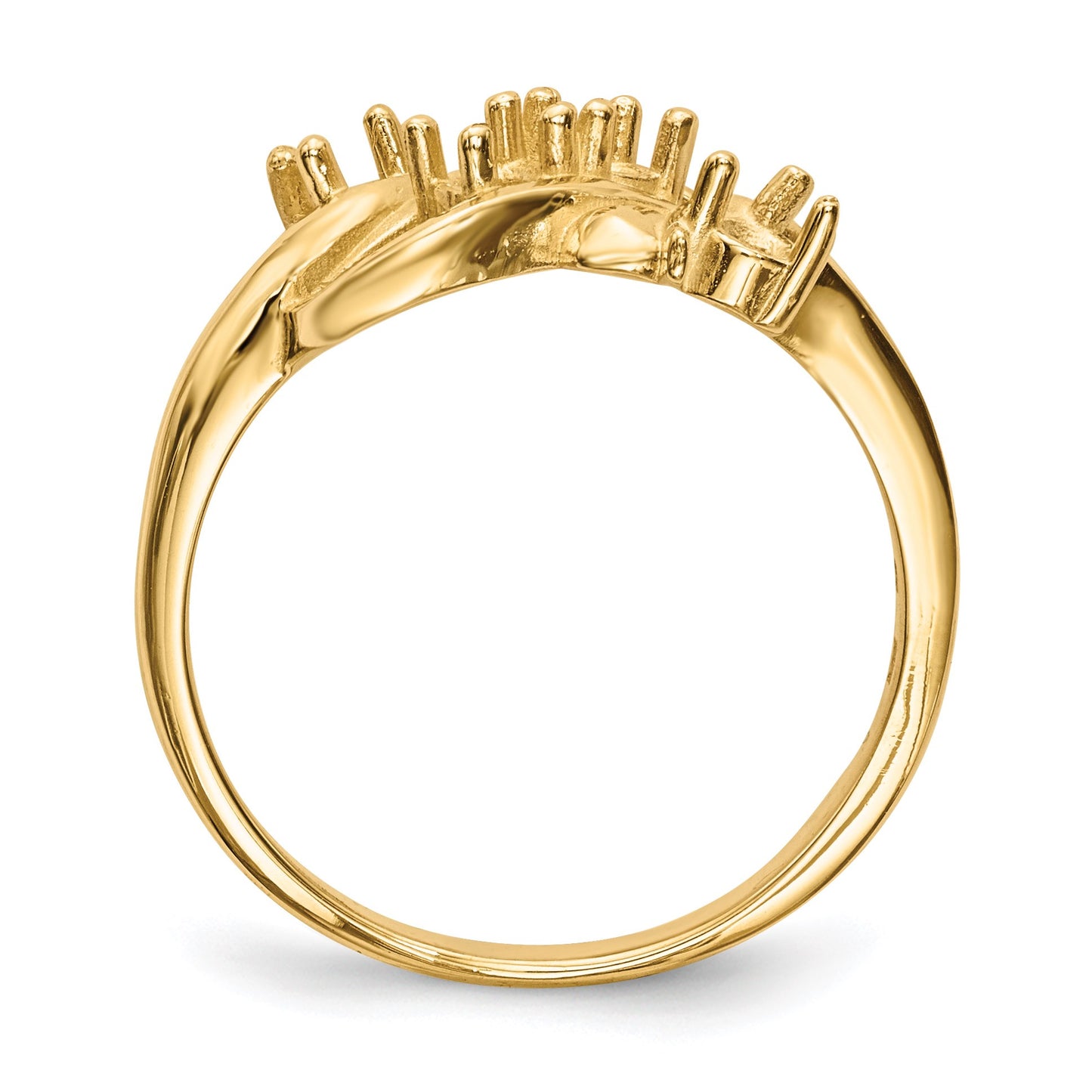 14k Polished 4-Stone Mothers Ring Mounting
