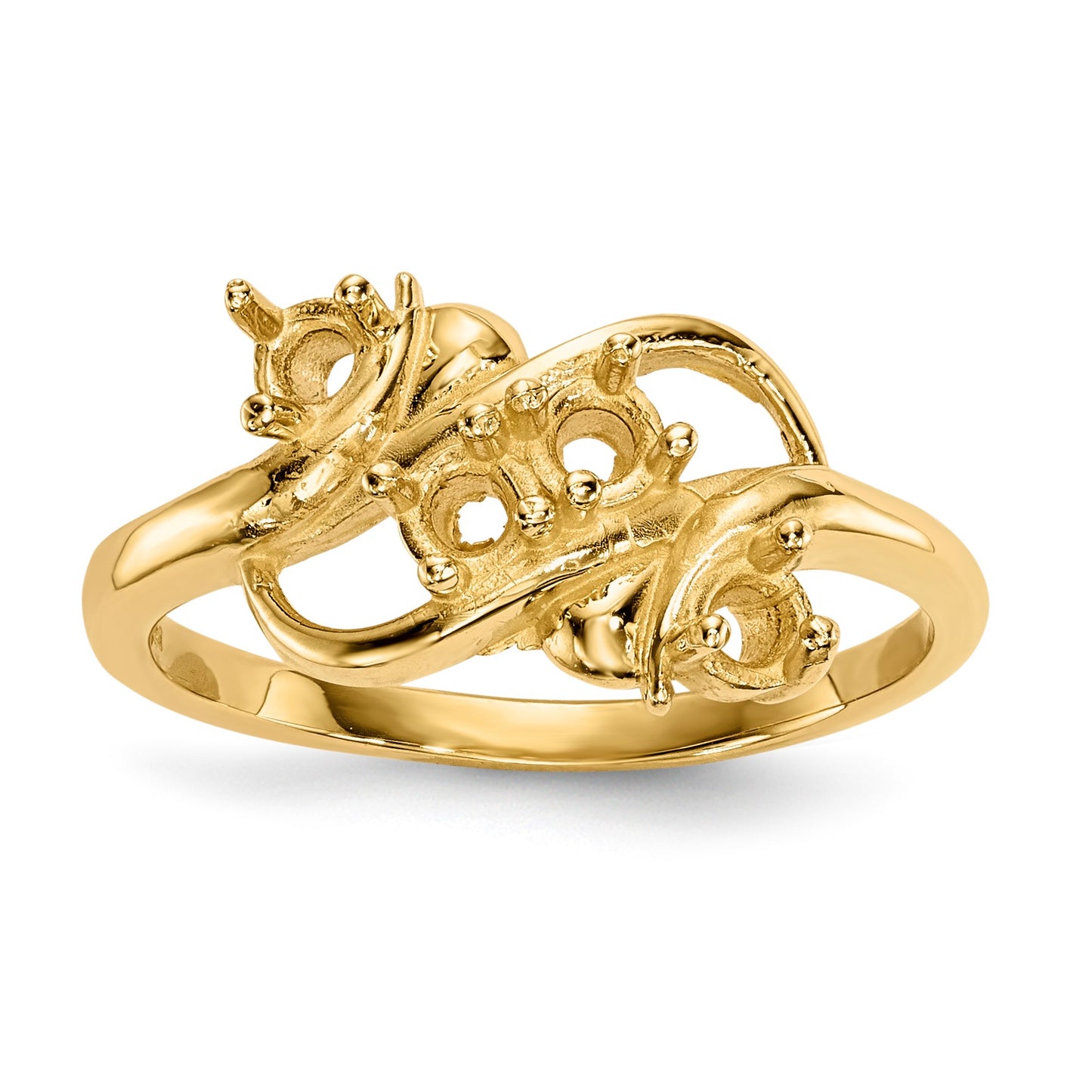 14k Polished 4-Stone Mothers Ring Mounting