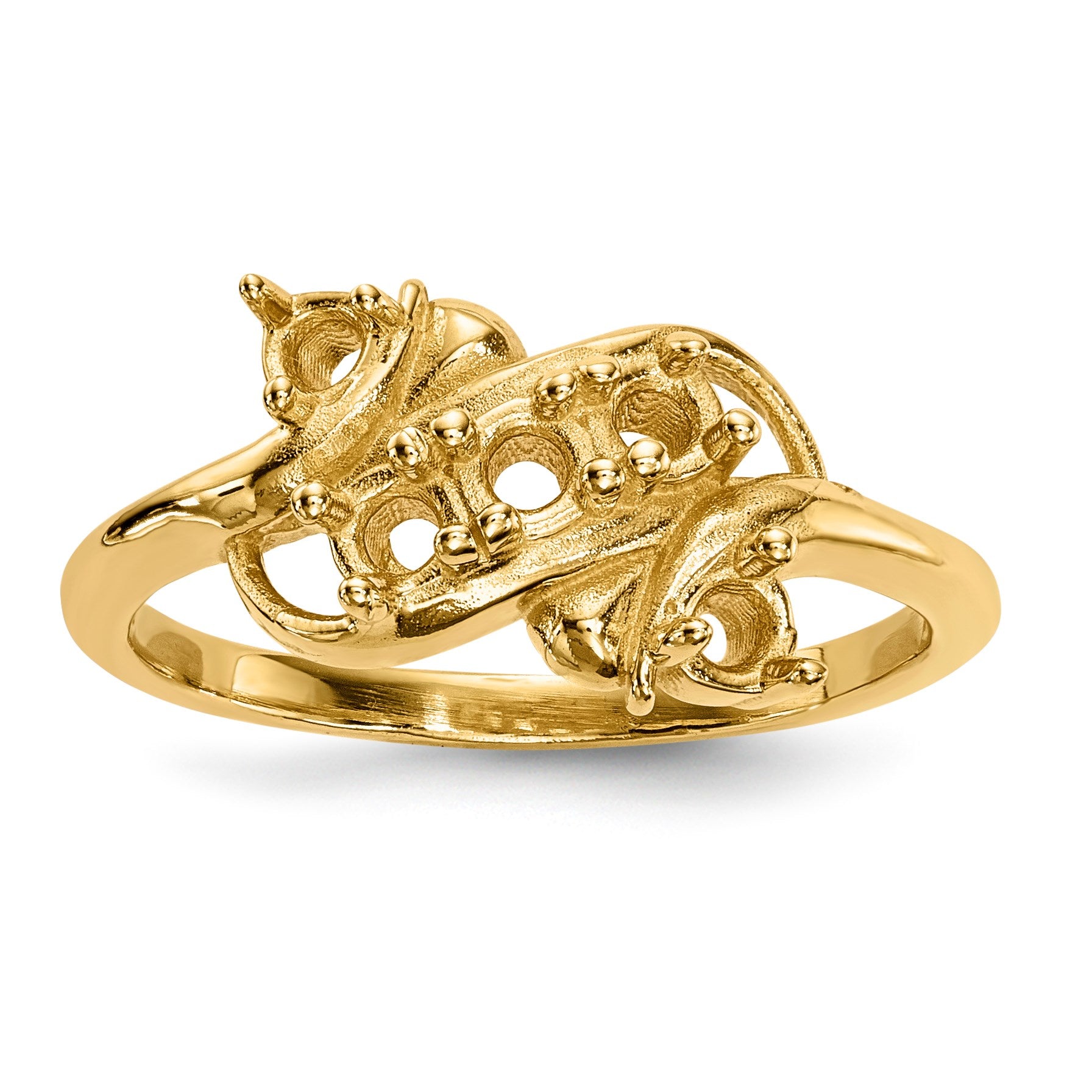 14k Polished 5-Stone Mothers Ring Mounting