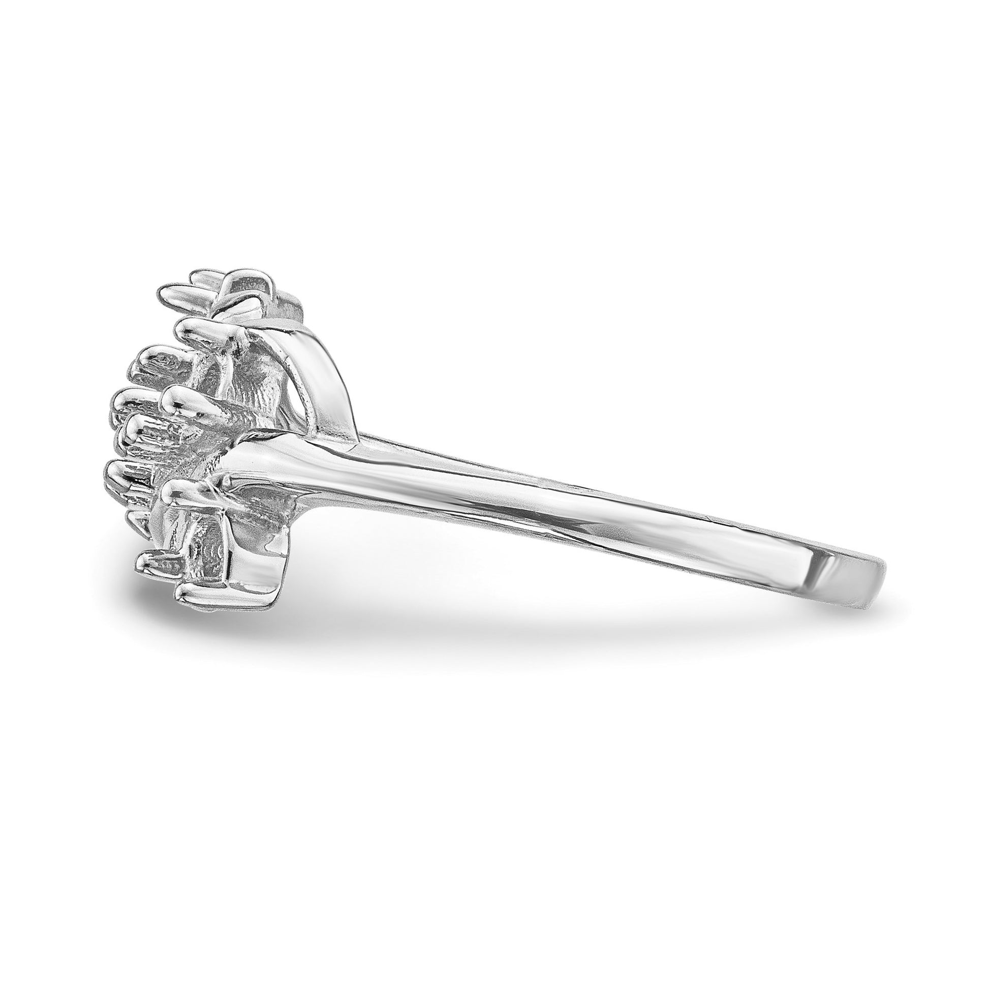 14k White Gold Polished 5-Stone Mothers Ring Mounting