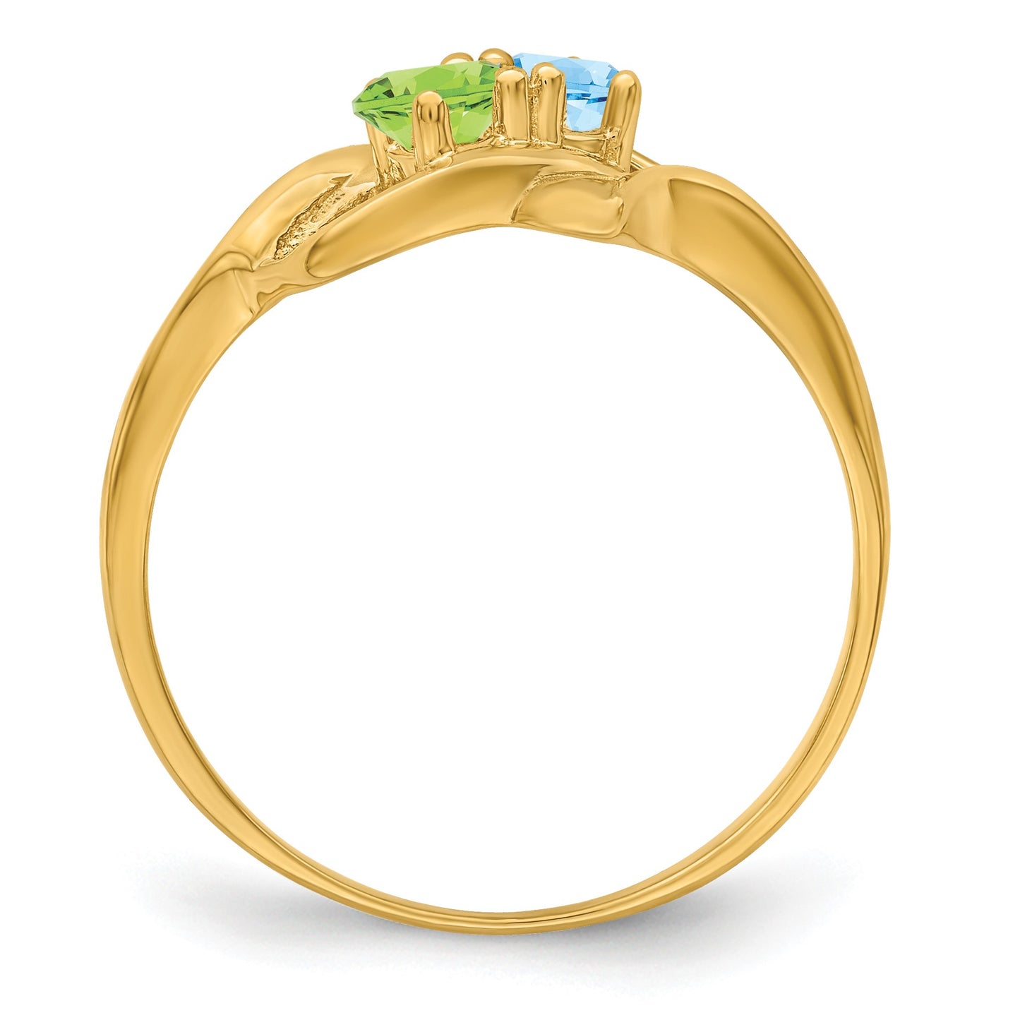 14k Polished 2-Stone Mothers Ring Mounting