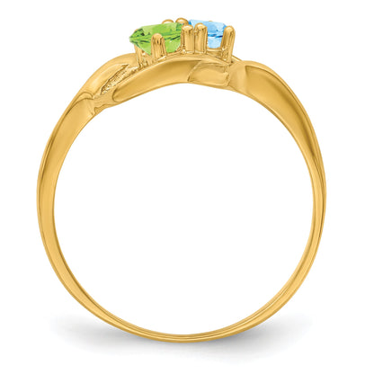 14k Polished 2-Stone Mothers Ring Mounting